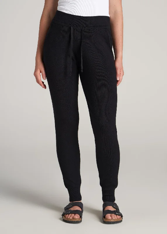 Formal Pants For Women Women's Tall Knit Lounge Jogger in Black