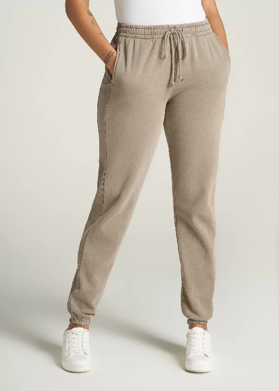 Formal Pants For Women Wearever Fleece Regular Fit Women's Tall Sweatpants in Khaki