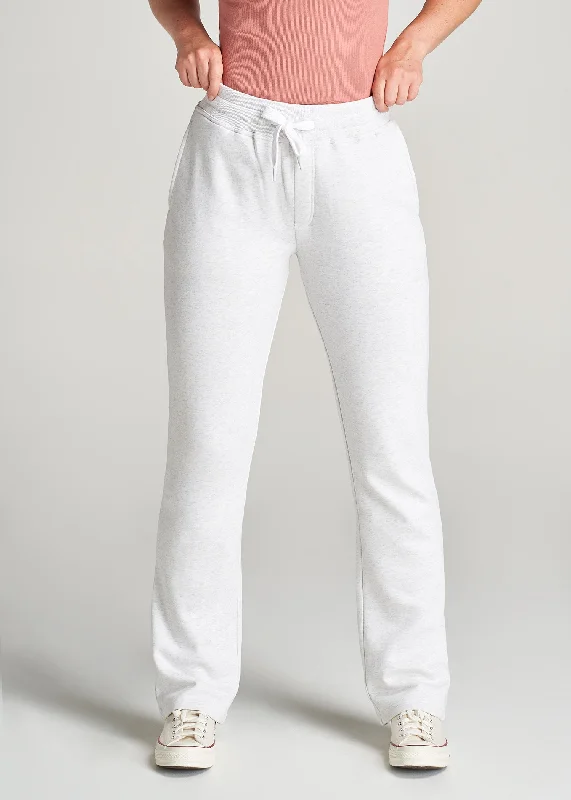 Women's Casual Pants Wearever Fleece Open-Bottom Sweatpants for Tall Women in Heather Cloud White