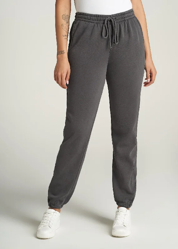 Fashionable Trousers For Women Wearever Fleece Regular Fit Women's Tall Sweatpants in Charcoal