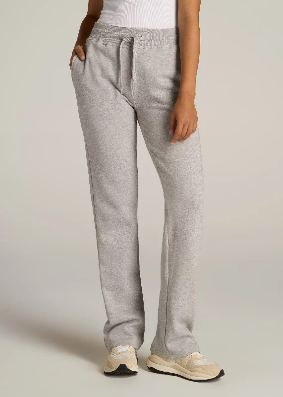 Women's Dress Pants Wearever Fleece Open-Bottom Sweatpants for Tall Women in Grey Mix