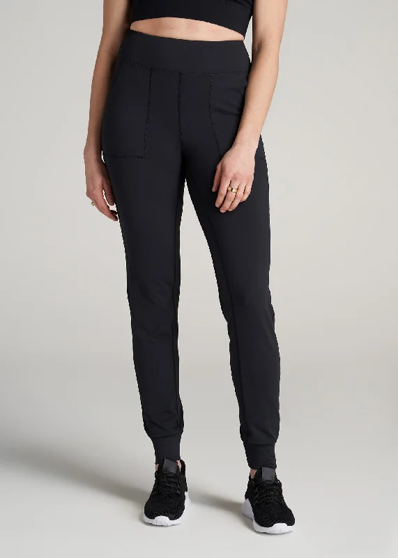 Women's Dress Pants Balance Pocket Joggers for Tall Women in Black