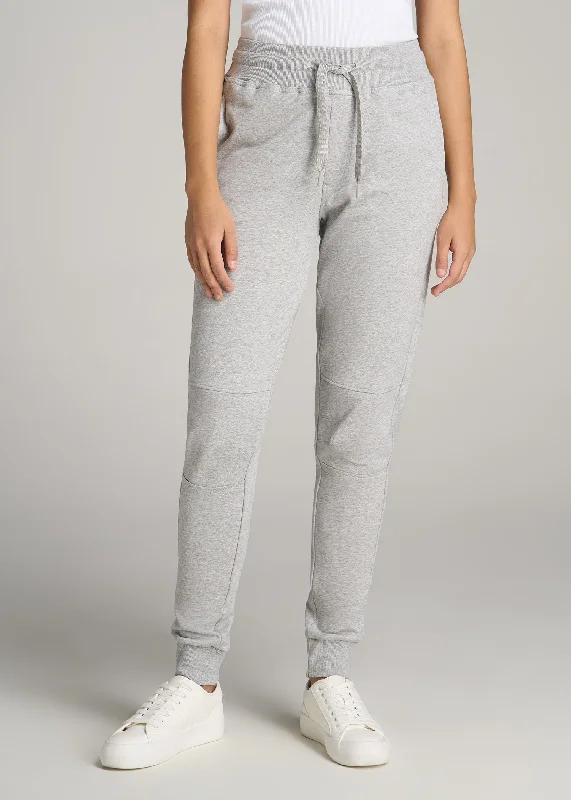 Flannel Pants For Women Wearever French Terry Tall Women's Joggers in Grey Mix