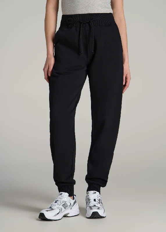 Fashionable Trousers For Women A.T. Basics Athletic Joggers for Tall Women in Black