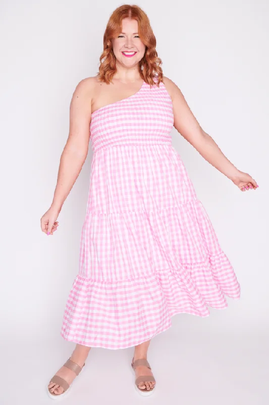 Women's Holiday Dresses Spencer Pink Gingham Dress