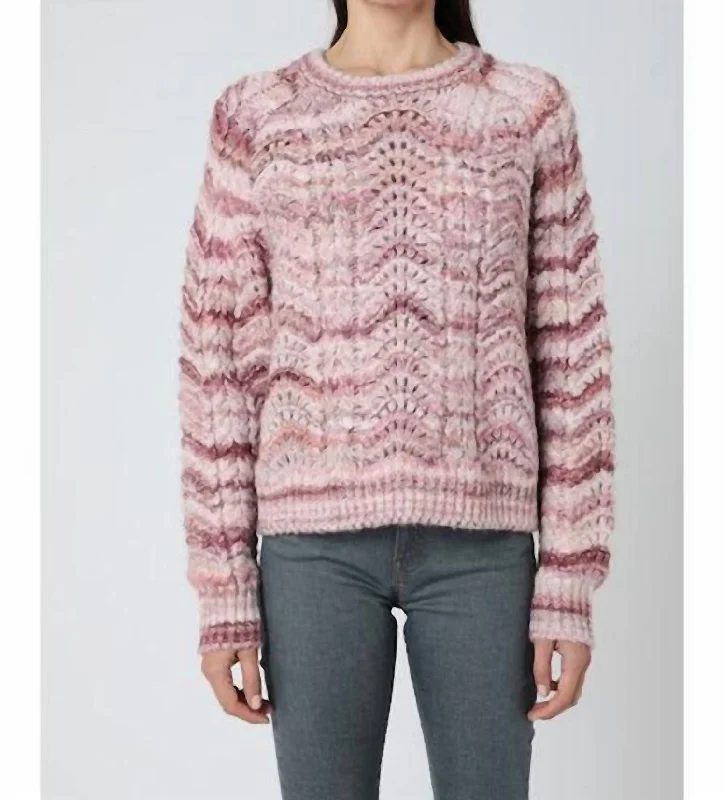 Comfortable Crewneck Knit Tops Maille Sweater In Multi