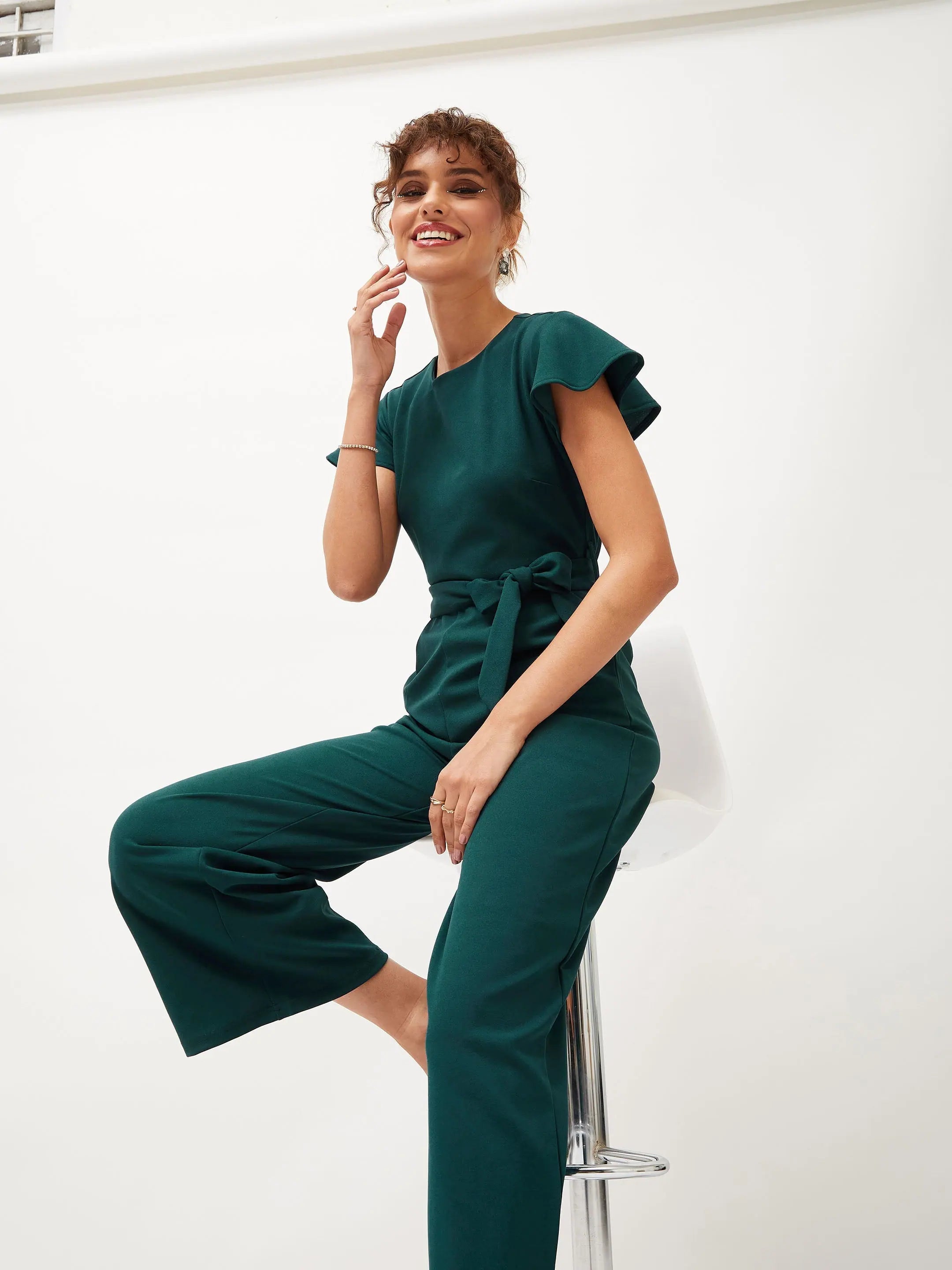 Women's Stylish One-Piece Outfits Women Embellished Standard Green Jumpsuits & Sets