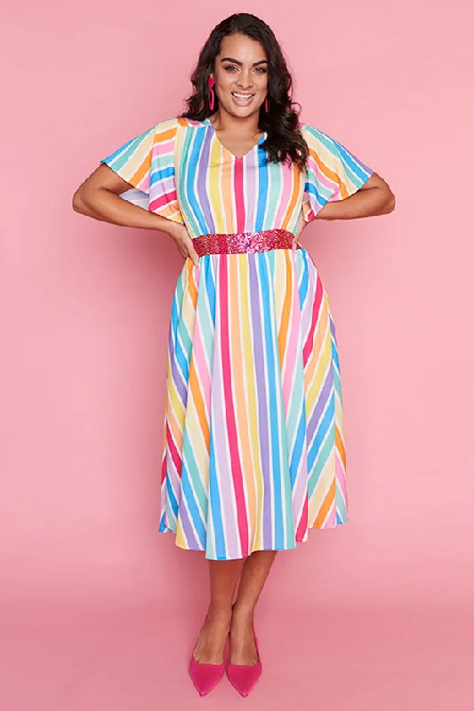 Bold Colored Dresses Karma LPD Candy Stripe Dress