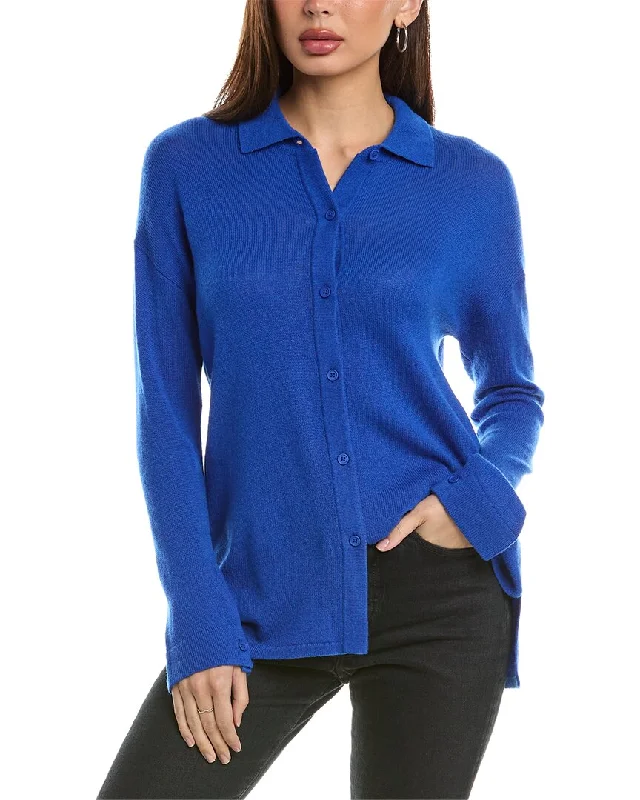 Athleisure Knit Tops Hannah Rose Wool & Cashmere-Blend Shirt