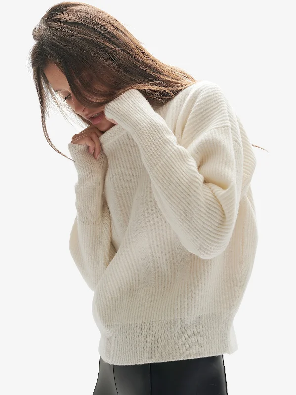 Knit Tops For Everyday Wear W Wool Icon Sweater - Soft Cream