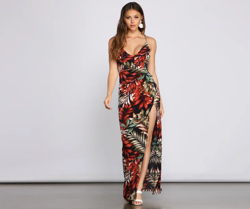 Chic Trench Dresses Off To The Charming Tropics Maxi Dress