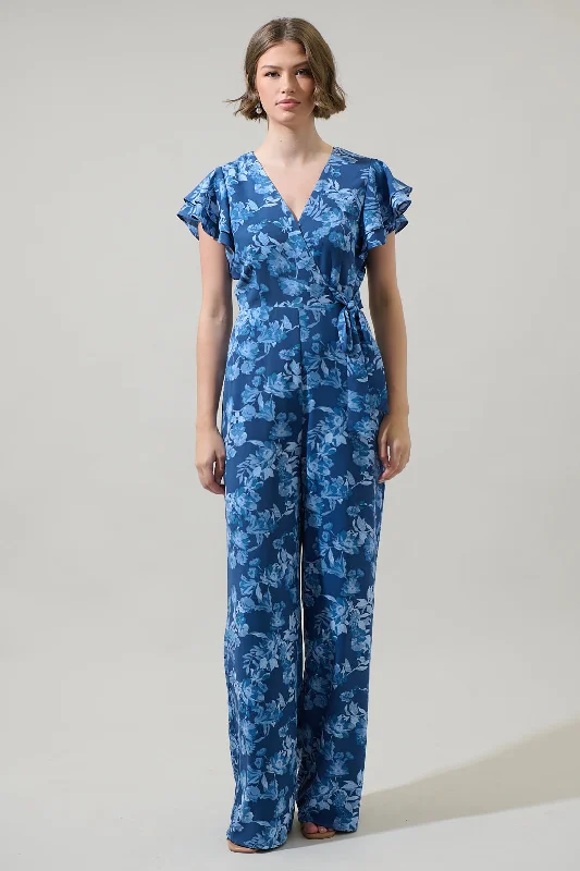 Long One-Piece Dresses For Women Bary Floral Tiley Wide Leg Jumpsuit