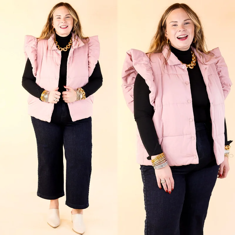 Tailored Outerwear Coats Frozen Enchantments Puffer Vest in Blush Pink