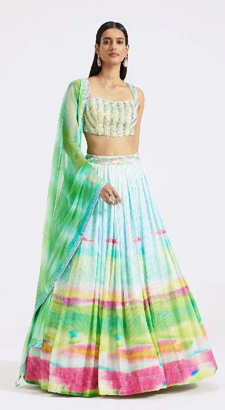 Formal Dresses For Women Multicoloured Printed Lehenga Set