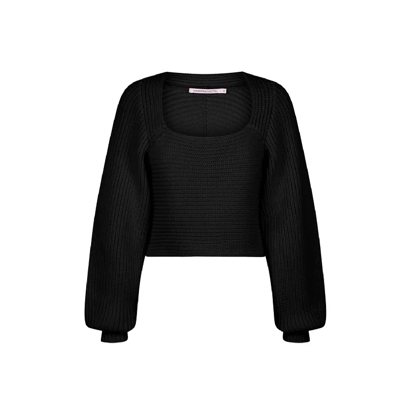 Ribbed Knit Tops Women's Bruna Ribbed Sweater In Black