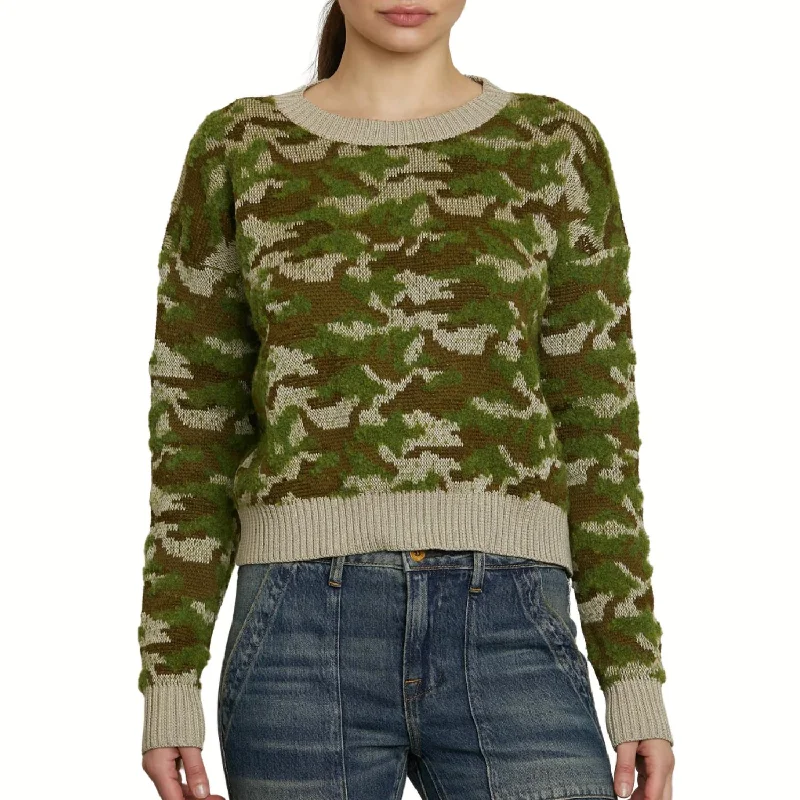 Casual Knit Tops For The Weekend Blayne Sweater In Camo Jacquard