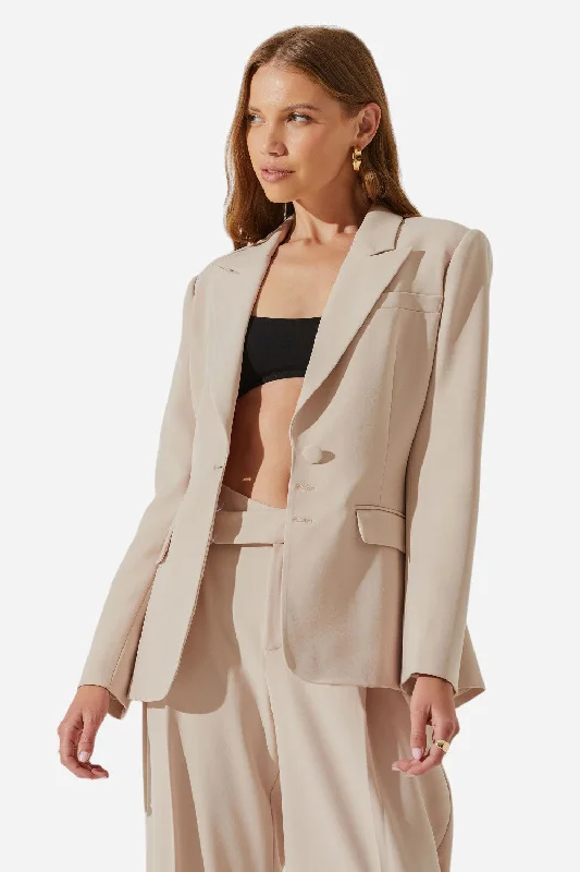 Sustainable Outerwear For Women ASTR The Label Rubina Cutout Blazer in Natural