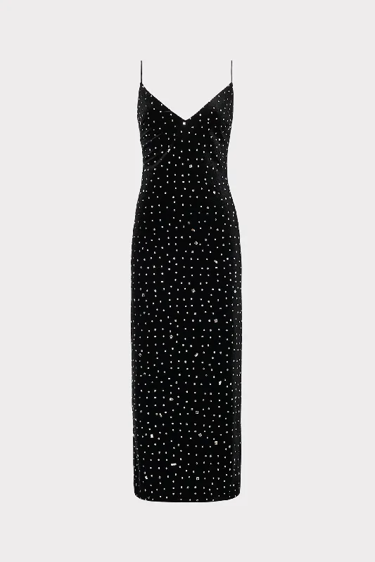 Stylish Summer Dresses Ivy Velvet Crystal Embellished Slip Dress