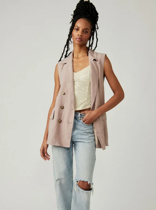 Sophisticated Outerwear Coats Free People Olivia Vest in Ethereal