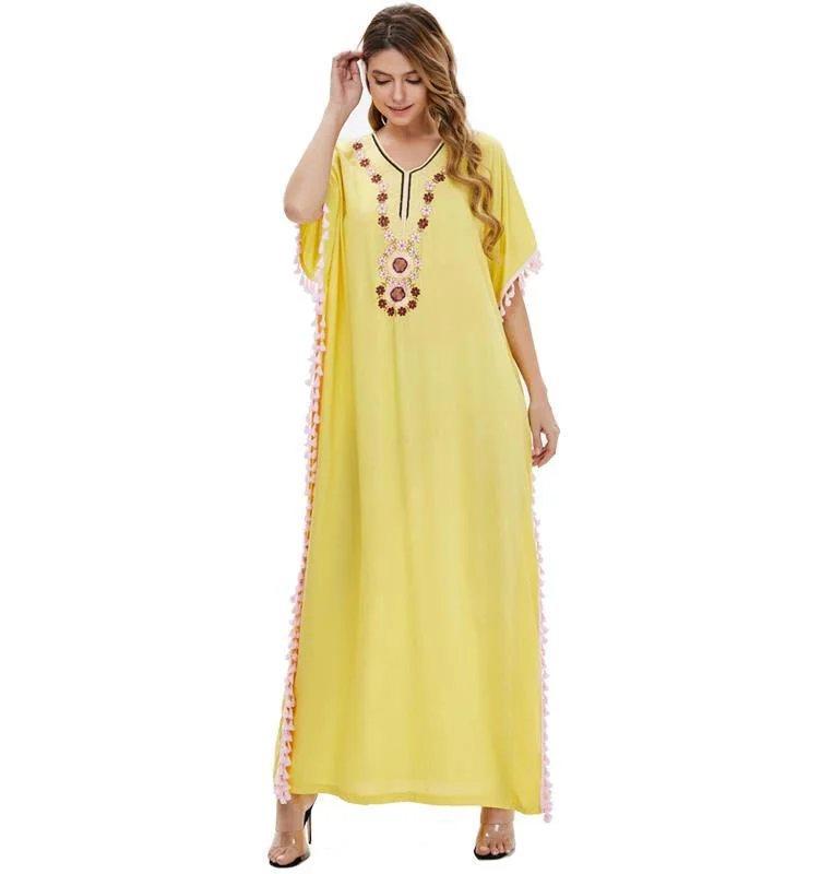 Comfortable Casual Dresses Golden State Embroidered Maxi Dress