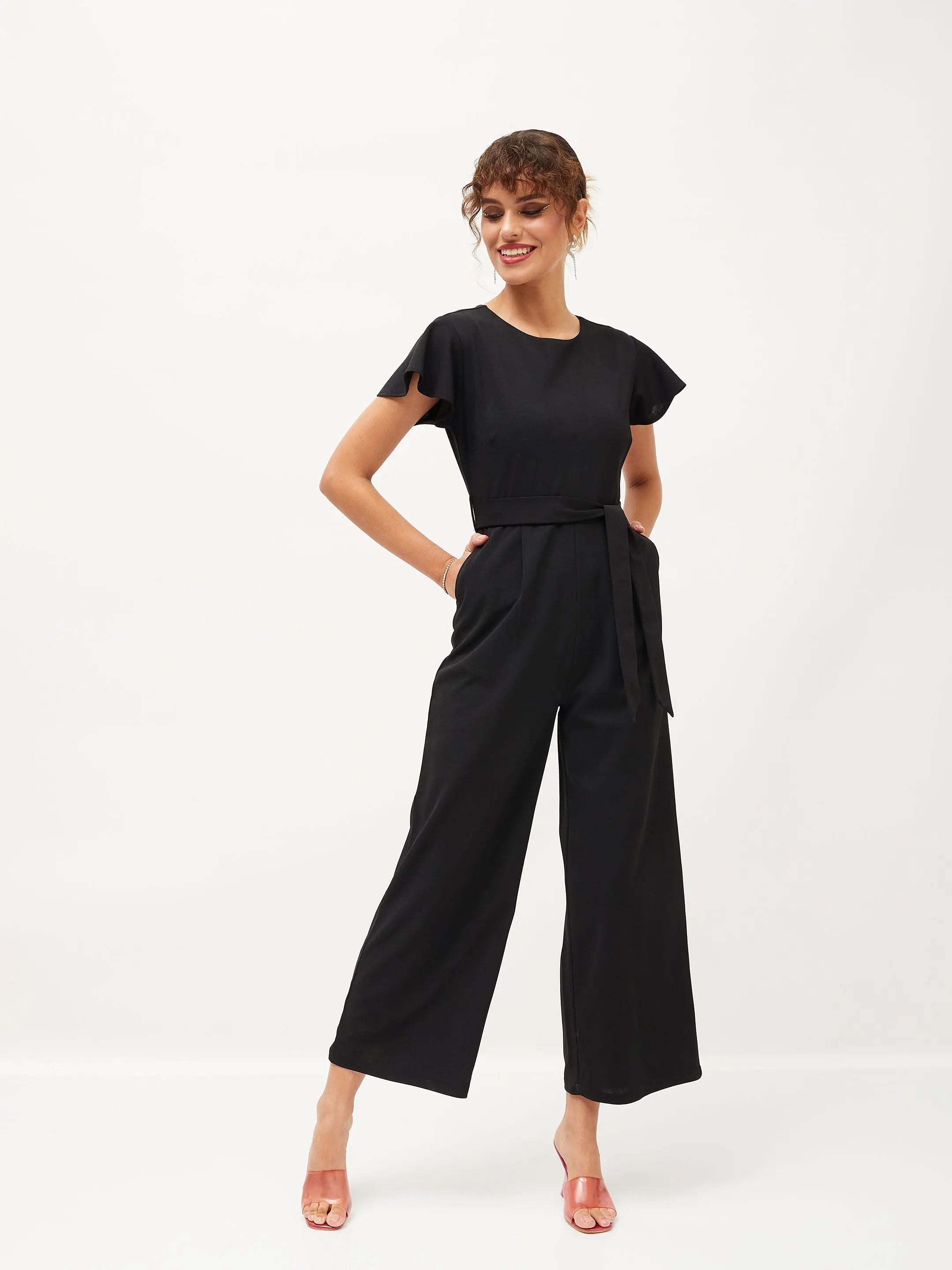 Women's Sleek One-Piece Pantsuits Women Embellished Standard Black Jumpsuits & Sets