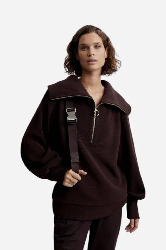 Fashionable Insulated Coats Varley Vine Half-Zip Pullover in Coffee Bean