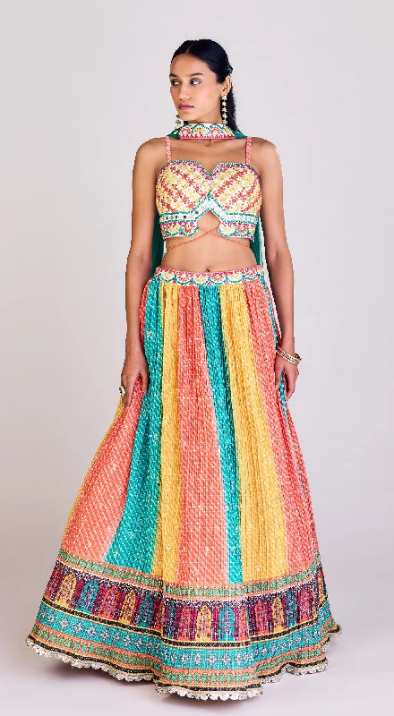 Colorful Summer Dresses Multi colour Lehenga Set