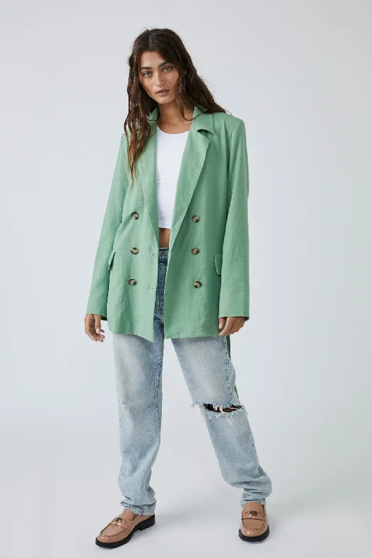 Windbreaker Outerwear For Women Free People Olivia Blazer in Grassland