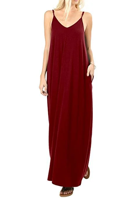 Comfortable Casual Dresses Olivian Pocketed Maxi Dress - Orchid