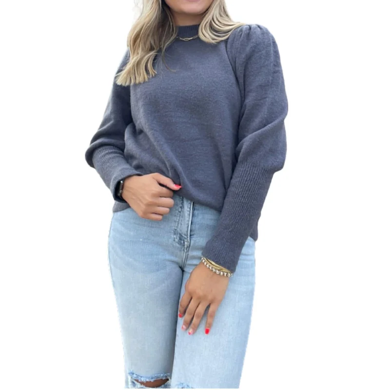 Comfortable Knit Tops Luxe Soft Sweater In Charcoal