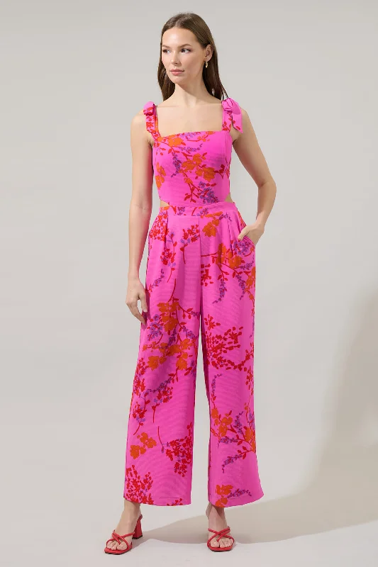 Casual One-Piece Jumpsuits Seiko Floral Harley Cutout Jumpsuit