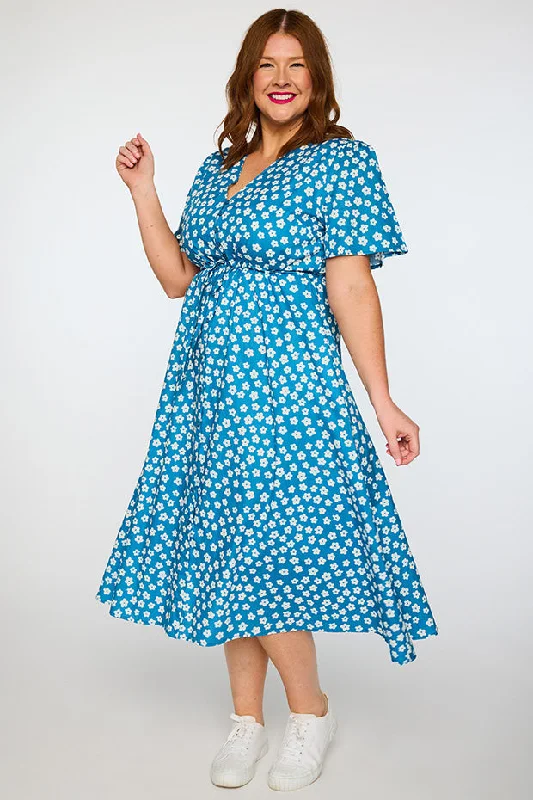 Stylish Summer Dresses Marley Cotton Blue Sweet Daisy Dress