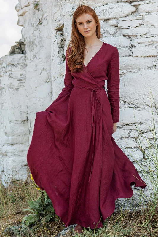 Colorful Summer Dresses Linen Maxi Dress with Tie Waist