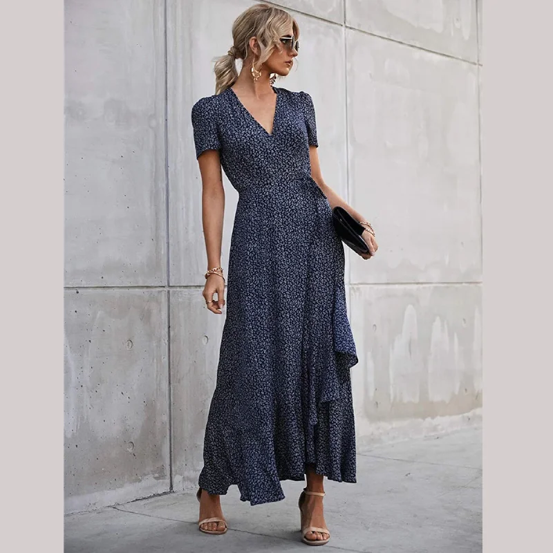 Women's Holiday Dresses Bohemian Maxi Summer Dress, Polka Dot Dress For Women