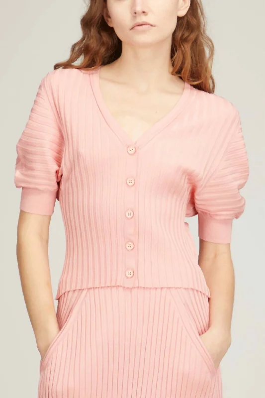 Trendy Knit Tops For Women Knit Cardi In Peach