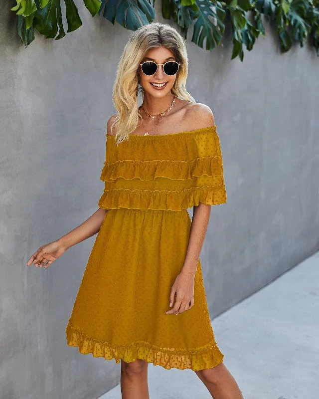 Cute Summer Dresses Panache Off The Shoulder High Low Maxi Dress - Sunflower