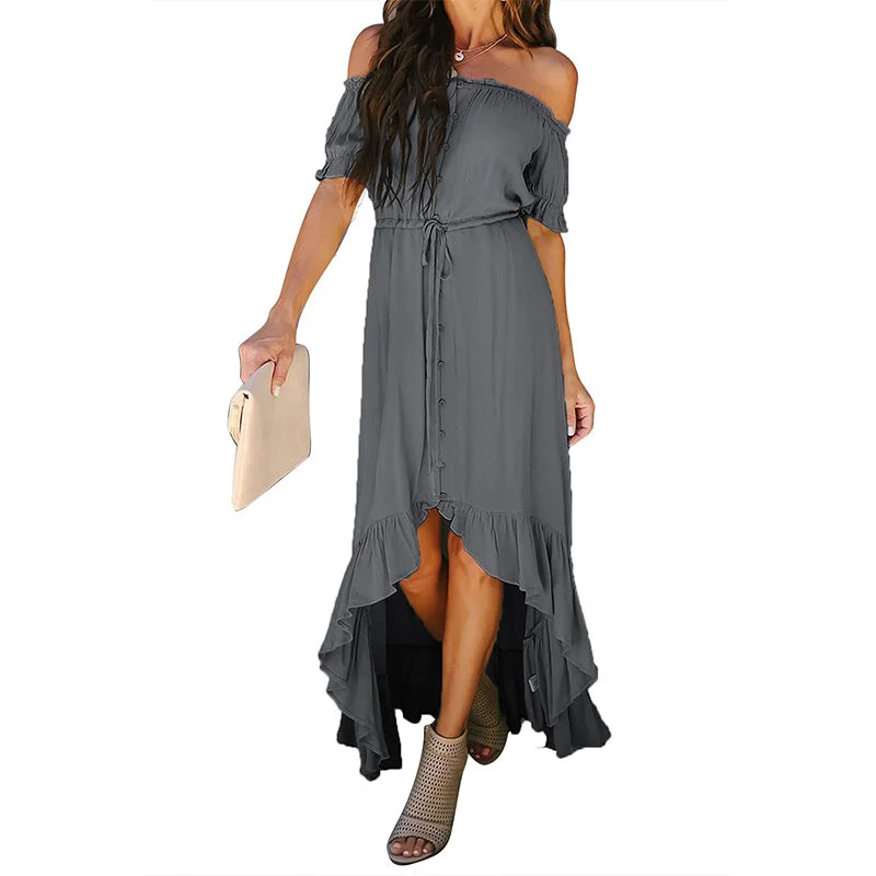 Chic Evening Dresses My Forte Off The Shoulder High Low Maxi Dress