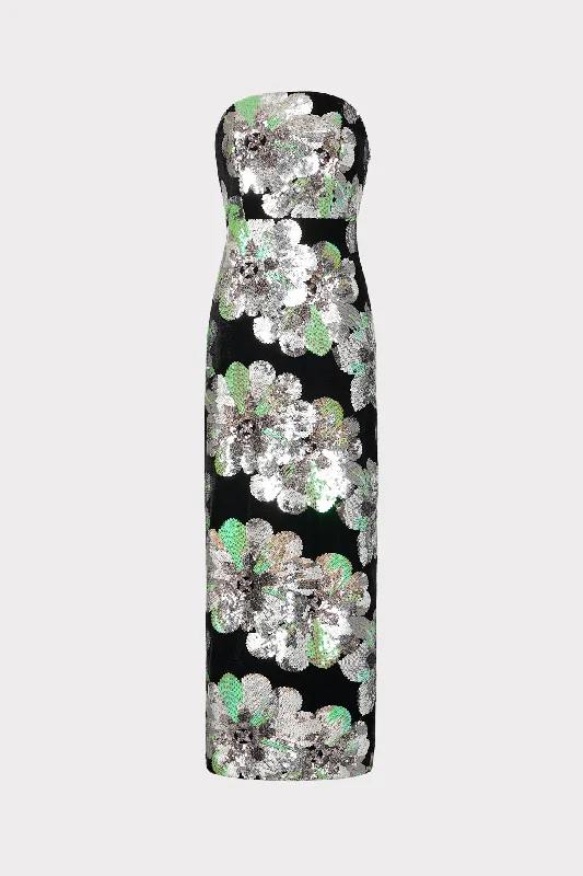 Chic Evening Dresses Orion Velvet Floral Sequins Dress