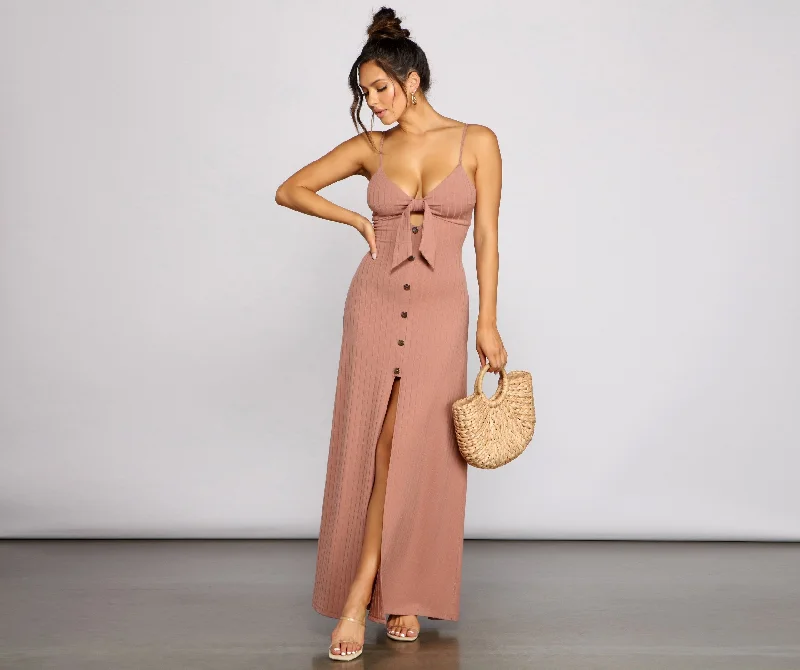 Stylish Summer Dresses Effortless Style Stylish Tie-Front Maxi Dress