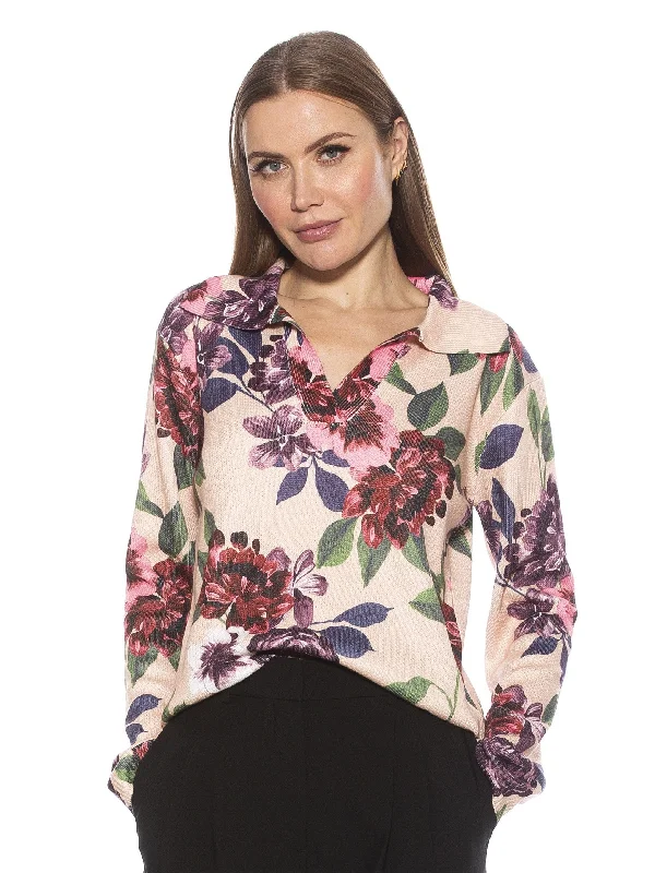 Soft Knit Pullover Tops Evander Floral Sweater