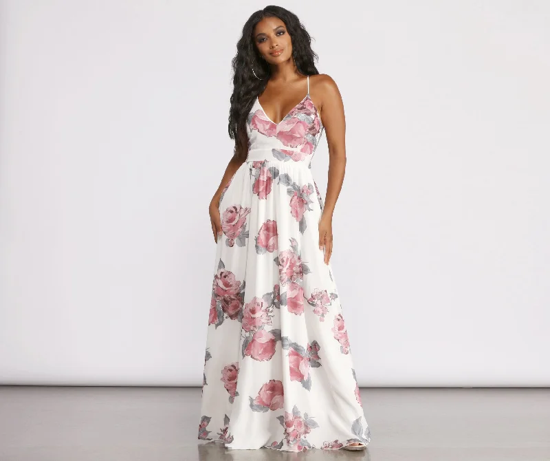 Casual Day Dresses Bloom With Stylish Beauty Maxi Dress