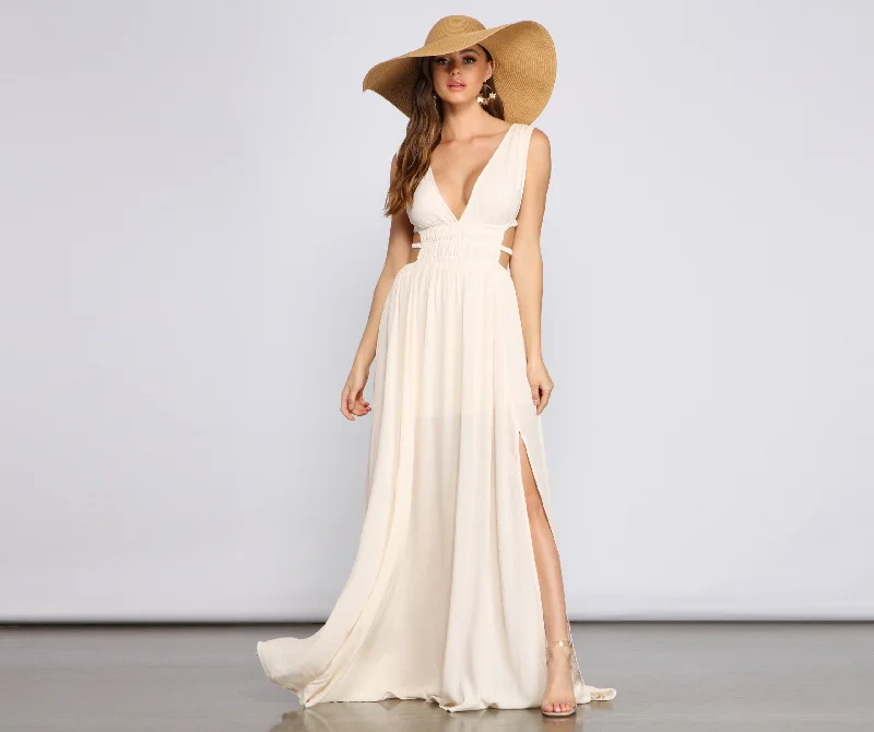 Women's Casual Dresses Style Icon Gauze Charming Cutout Maxi Dress