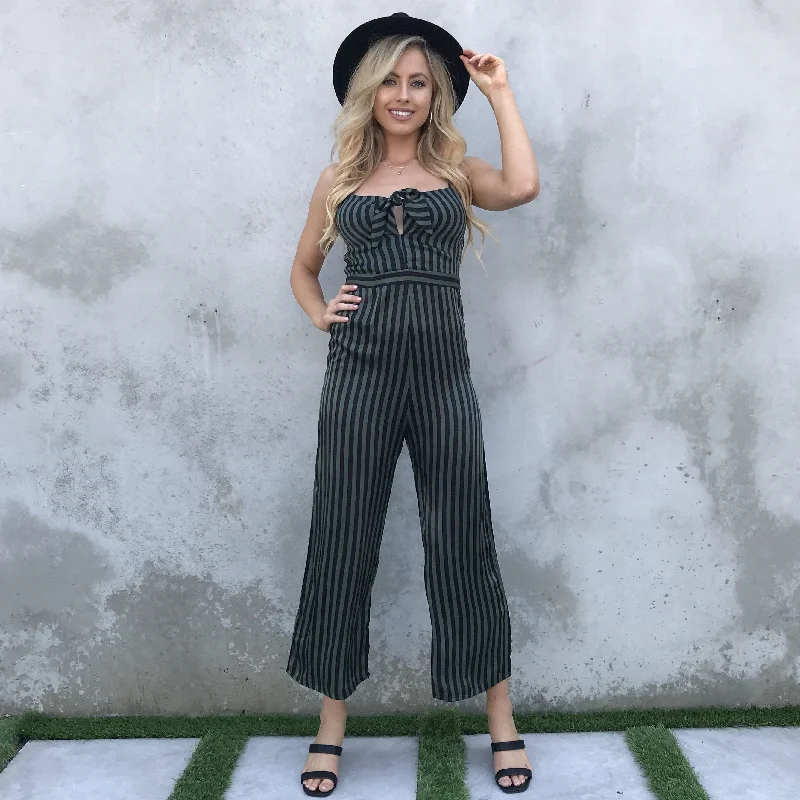 Women's Summer One-Piece Outfits Friday Night Stripes Jumpsuit