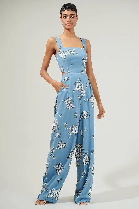 One-Piece Outfits For Formal Events Moxie Floral Cut Out Jumpsuit