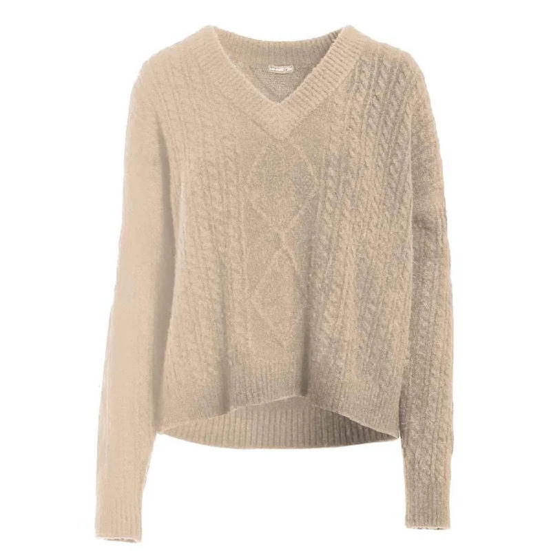 Stylish Knit Tops For Every Occasion Women's Cuddle V Sweater In Wheat