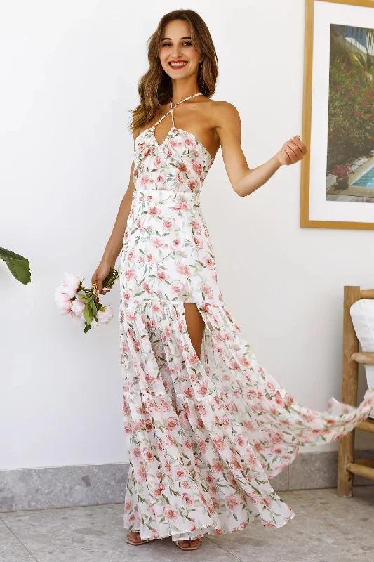 Chic Evening Dresses Blossomed Maxi Dress