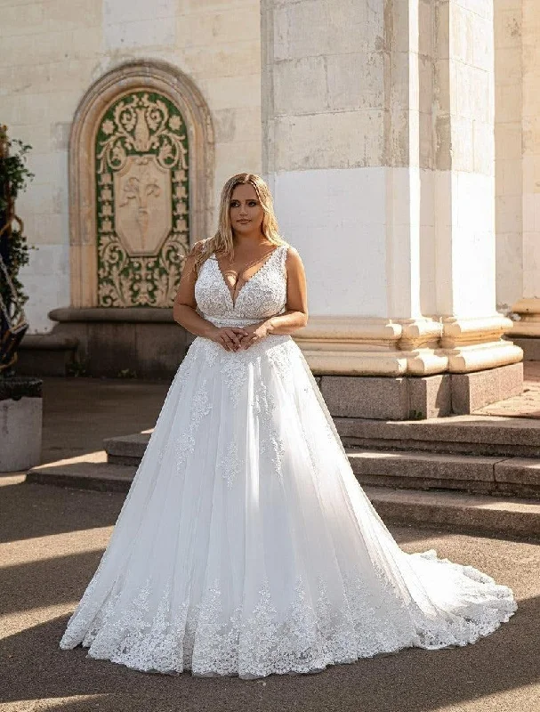 Comfortable Casual Dresses White Plus Size Wedding Dresses For Bride Boho A-Line Bridal Gowns Lace Sleeveless vestidos de novia Custom Made