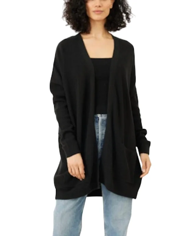 Bold Colored Knit Tops Cooper Cardigan In Black