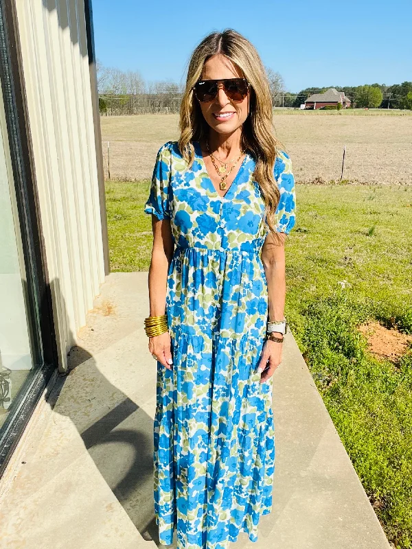 Colorful Summer Dresses LIZZIE FLORAL MAXI DRESS--FLASH SALE