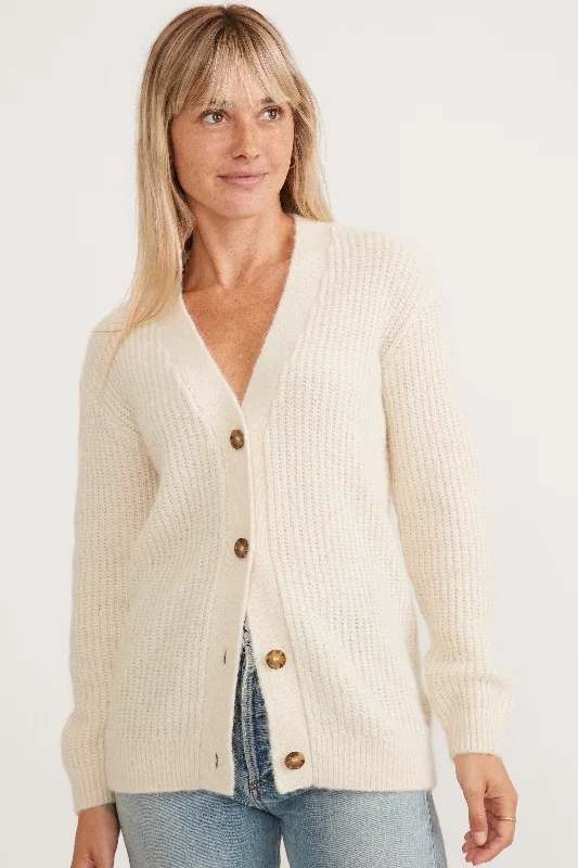 Women's Trench-Style Jackets Marine Layer Nova Oversized Cardigan in Ivory